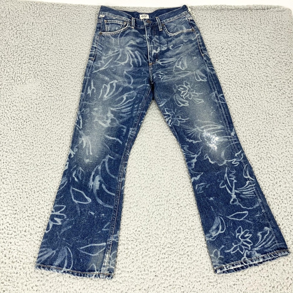 Citizens Of Humanity Estella Jeans Womens 25 Blue Floral High Rise Ankle Flare